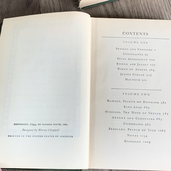 The Comedies And Tragedies (Vol 1 & 2) Set 1944 Hardcover William Shakespeare - Picture 15 of 16